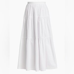 STAUD Sea Tiered Midi-Skirt WHITE Size 4 Perfect Condition